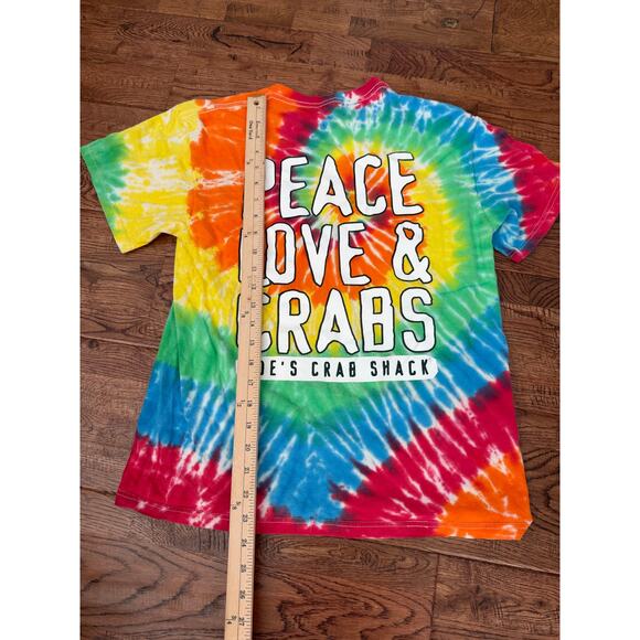 Joe's Crab Shack Peace Love and Crabs Hippy Tie Dye T-Shirt-Medium - Picture 4 of 5